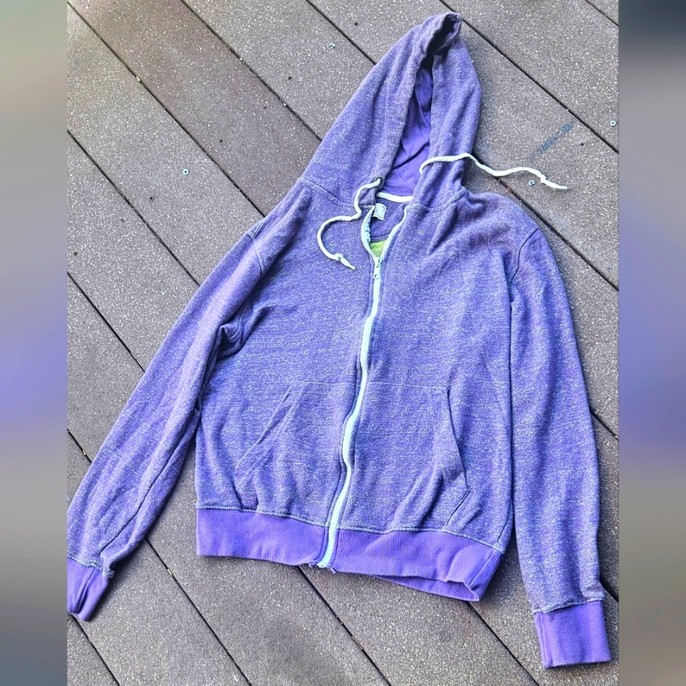 Purple men's zip-up hoodie